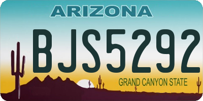 AZ license plate BJS5292