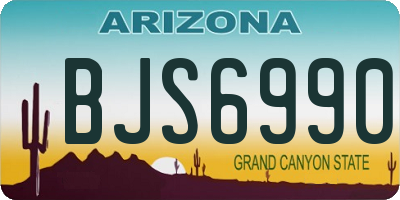AZ license plate BJS6990