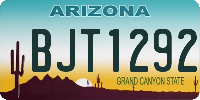AZ license plate BJT1292