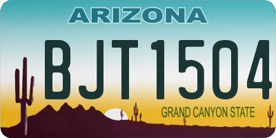 AZ license plate BJT1504