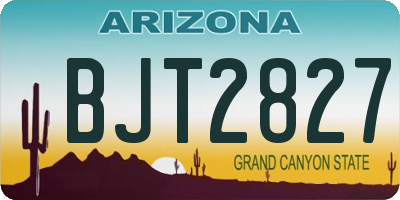 AZ license plate BJT2827