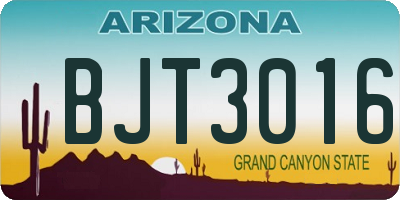 AZ license plate BJT3016