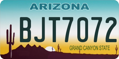 AZ license plate BJT7072