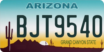 AZ license plate BJT9540