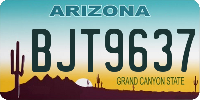 AZ license plate BJT9637