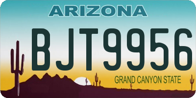 AZ license plate BJT9956