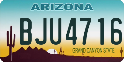 AZ license plate BJU4716