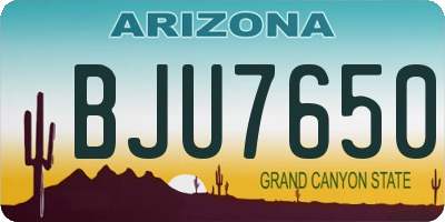 AZ license plate BJU7650