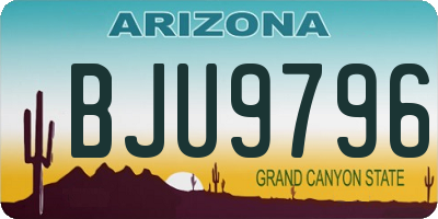 AZ license plate BJU9796