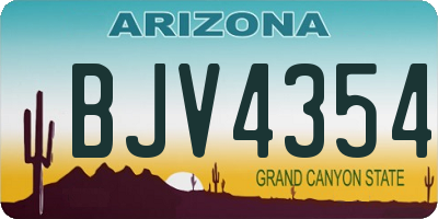 AZ license plate BJV4354