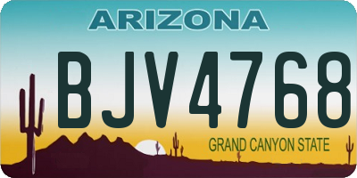 AZ license plate BJV4768