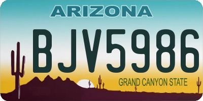 AZ license plate BJV5986
