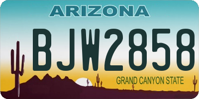 AZ license plate BJW2858