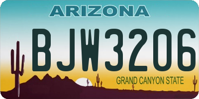 AZ license plate BJW3206