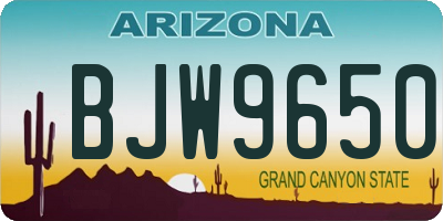 AZ license plate BJW9650