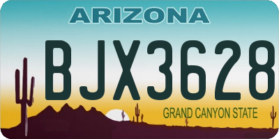 AZ license plate BJX3628