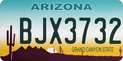 AZ license plate BJX3732