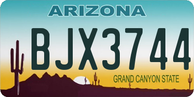 AZ license plate BJX3744