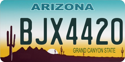 AZ license plate BJX4420