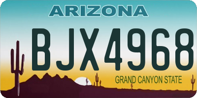 AZ license plate BJX4968