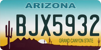 AZ license plate BJX5932