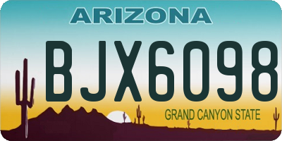 AZ license plate BJX6098