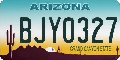 AZ license plate BJY0327