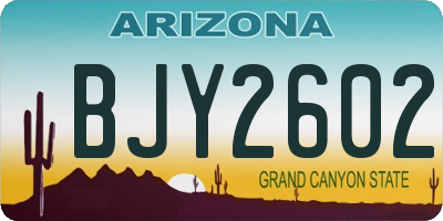 AZ license plate BJY2602