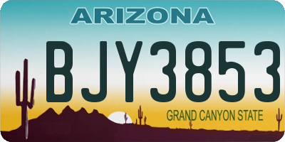 AZ license plate BJY3853