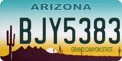 AZ license plate BJY5383