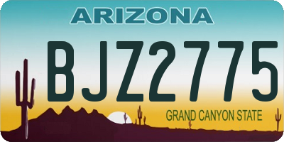 AZ license plate BJZ2775