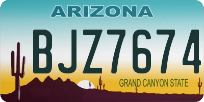 AZ license plate BJZ7674