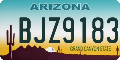 AZ license plate BJZ9183