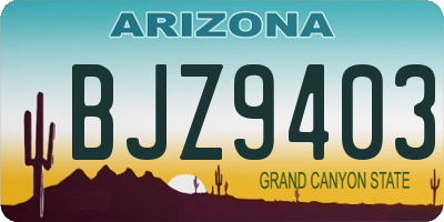 AZ license plate BJZ9403