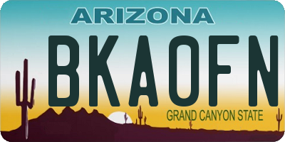 AZ license plate BKA0FN