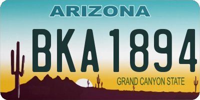 AZ license plate BKA1894