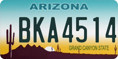 AZ license plate BKA4514