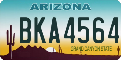 AZ license plate BKA4564