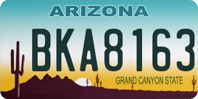 AZ license plate BKA8163
