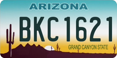 AZ license plate BKC1621