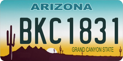 AZ license plate BKC1831