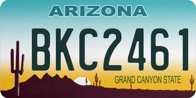 AZ license plate BKC2461