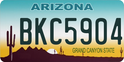 AZ license plate BKC5904