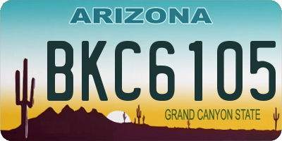 AZ license plate BKC6105