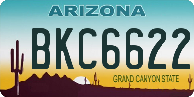 AZ license plate BKC6622