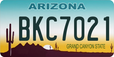 AZ license plate BKC7021