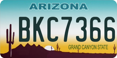 AZ license plate BKC7366