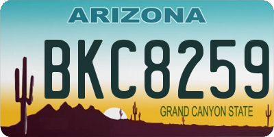 AZ license plate BKC8259