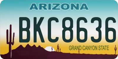 AZ license plate BKC8636