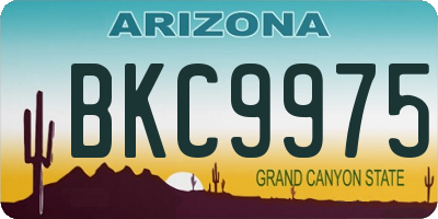 AZ license plate BKC9975